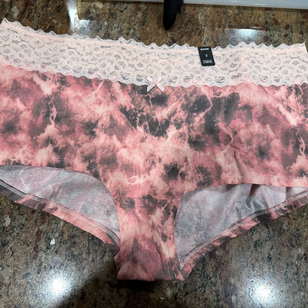 Torrid Pink Tie-Dye Lace Trim Panties